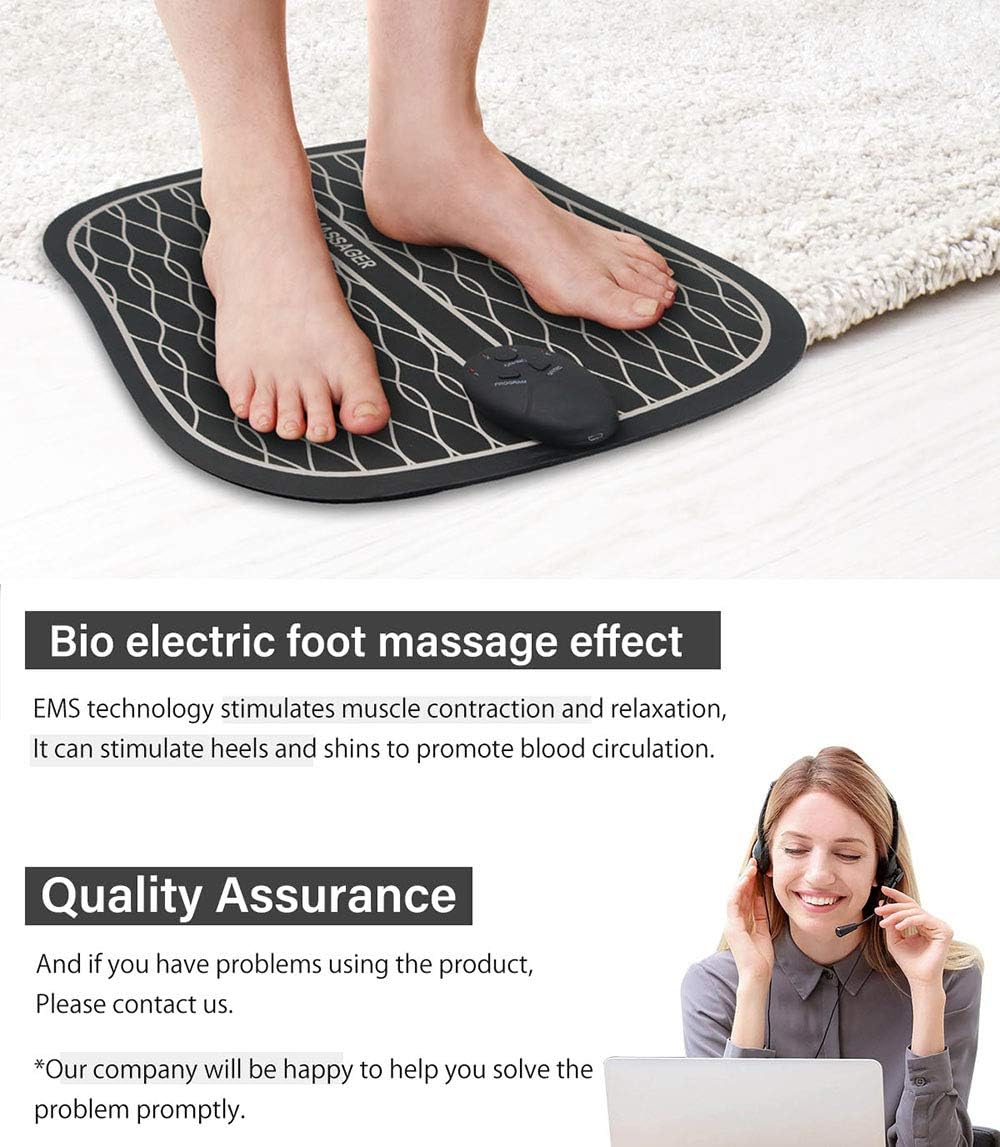 EMS Foot Massager,Folding Portable Electric Massage Mat,Muscle Stimulator Electric Foot Massage for Men&Women,Promoting Blood Circulation and Muscle Pain Relief,5 Modes,10 Intensity Levels: Health & Personal Care