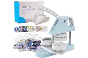 Aiment 58mm Button Maker Machine - 2.25inch 100pcs Pin Badge Press Machine with 6PCS Iridescent Clear Film & Button Parts & Circle Cutter, Ideal DIY Kit for Kids