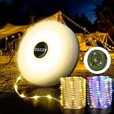 OGERY Camping String Lights 4 in 1, 32.8FT Quick Storage 8 Modes Protable | Rechargeable Fairy Lights String, Hanging Lantern LED Lamp for Outdoor Indoor Patio Tent Awning Decor Camping Essentials