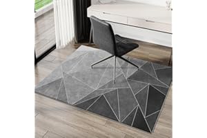 SAIKOOWA Office Chair Mat for Hardwood Floor & Low Pile Carpet, 36"x48" Desk Chair Mat for Carpet, Heavy Duty Rolling Chair Mat for Hardwood- 2.65 lbs Desk Mat for Chair On Office & Home Hard Floor, Black Grey