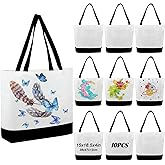 Retainbre 10 Pcs Sublimation Tote Bags Blanks Canvas Tote Bags Bulk Plain Tote Bag to Decorate DIY Craft Paint