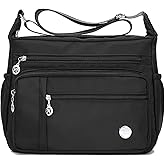 SYYHOME Women Shoulder Handbag Nylon Crossbody Bags Multipockets Purses Handbags Waterproof Messenger Bag