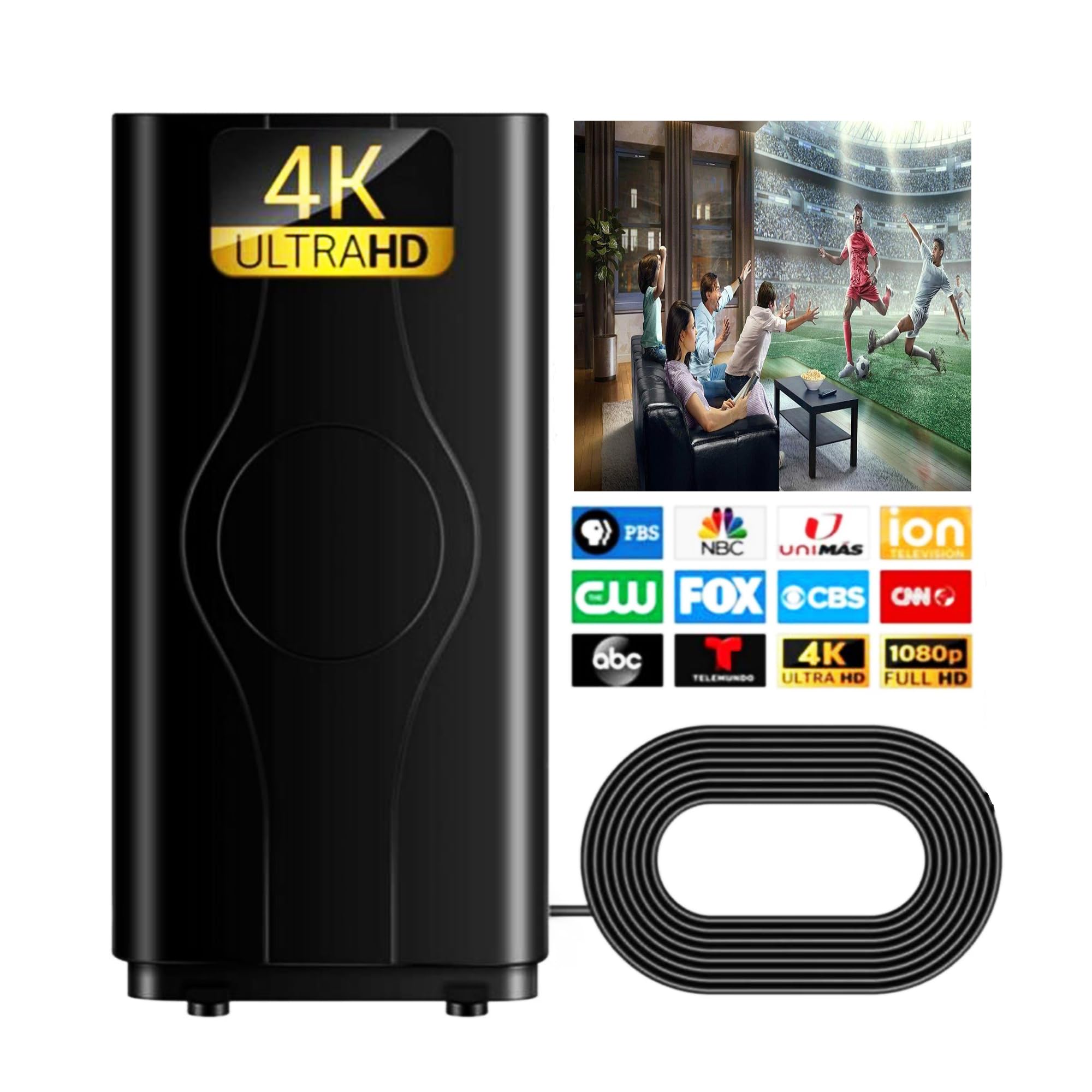 Photo 1 of 880+ Miles Long Range Antenna 2024, TV Antenna Indoor, Digital Antenna for Smart TV, HD Antenna for TV Indoor for 4K 1080p All Television Local Channels