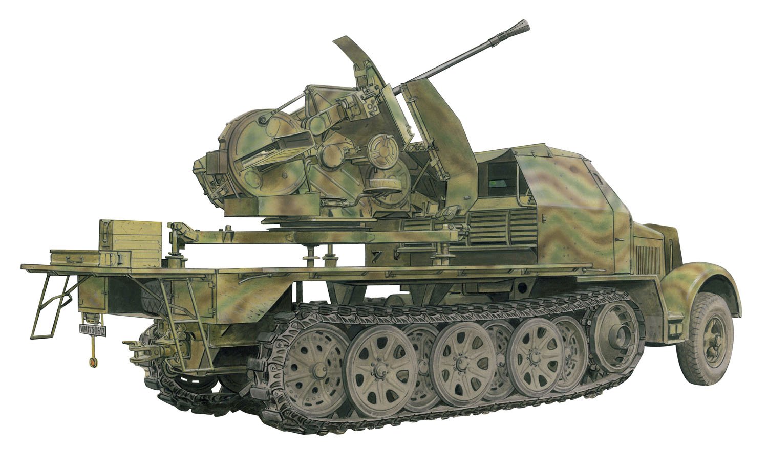 Dragon Models Sd.Kfz.7 with 3.7cm FlaK 43 auf SELBSTFAHRLAFETTE Smart Kit (1/35 Scale)