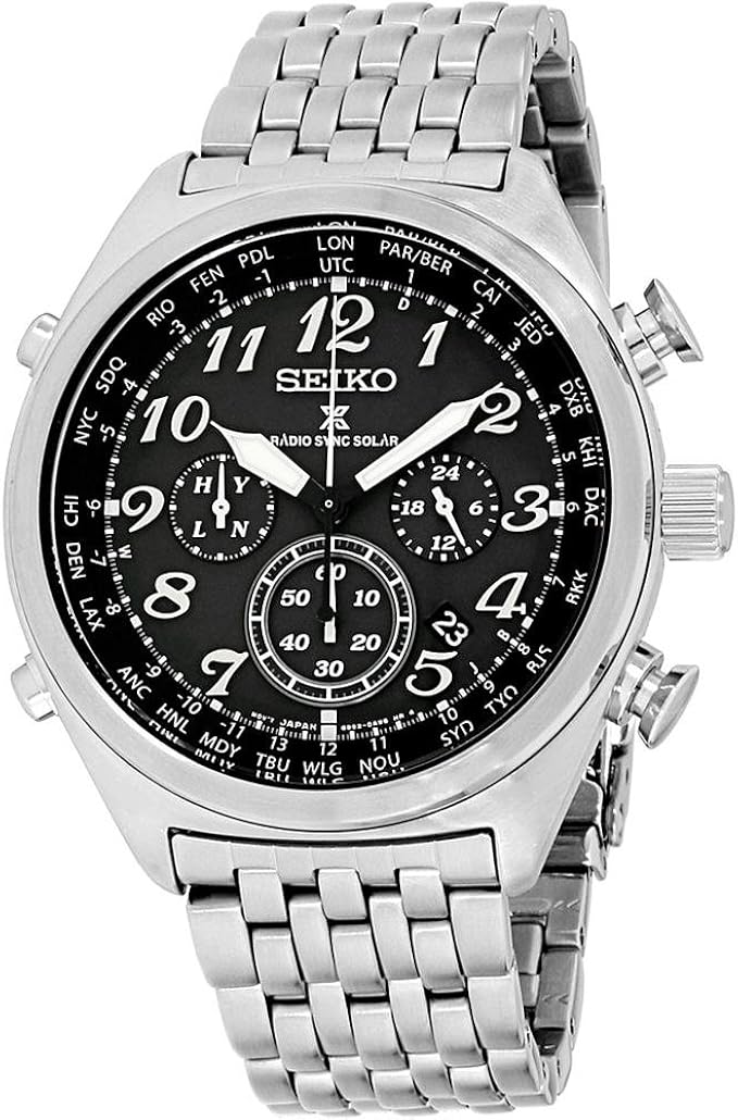 Seiko SSG017 Mens PROSPEX Radio Controlled WT Solar Chrono Watch w
