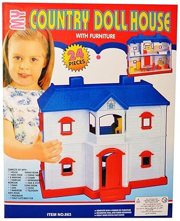 Akshata My Country Doll House with Furniture in total 24 Pieces to arrange . Kids Fun Game Item