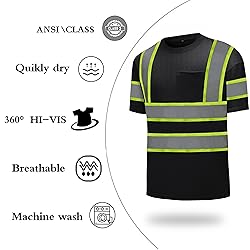 DPSAFETY High Visibility Shirts Quick Dry Safety T