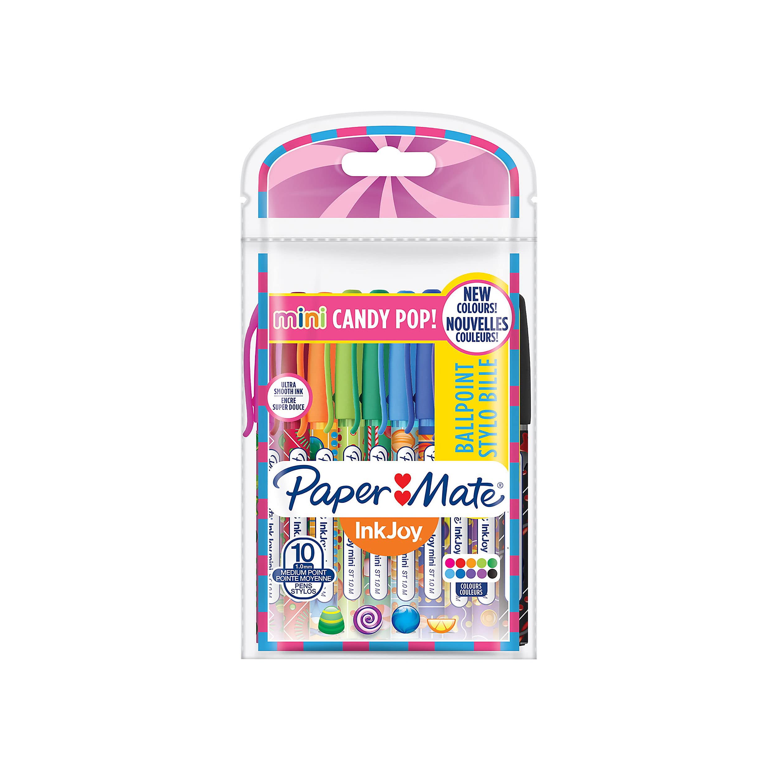 Paper Mate InkJoy 100ST Ballpoint Pens | Medium Point (1.0mm) | Fun Colours | 10 Count