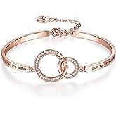 Aihitero Valentines Day ‘Badass Sister’ Gifts, ‘Always My Sister Forever My Friend’ Bangle Bracelet, ‘Not Sisters by Blood But Sisters by Heart’ Women Jewelry, Xmas Birthday Presents from Brother BFF