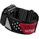 ULTIMAL Band Compatible with Apple Watch 49mm 45mm/44mm/42mm 41mm/40mm/38mm, Tough Breathable Nylon Sports Strap, Hollow Out Design for iWatch Series 8/7/6/5/4/SE/3/2/1/Ultra (38mm/40mm/41mm, Black)