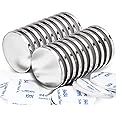 MIKEDE Strong Neodymium Magnets, 20 Pack Strong Magnets Heavy Duty with Double Sided Adhesive Backing for Craft, Large Powerful Rare Earth Magnet for Whiteboard, Fridge, 1.26 inch D x 1/8 inch H