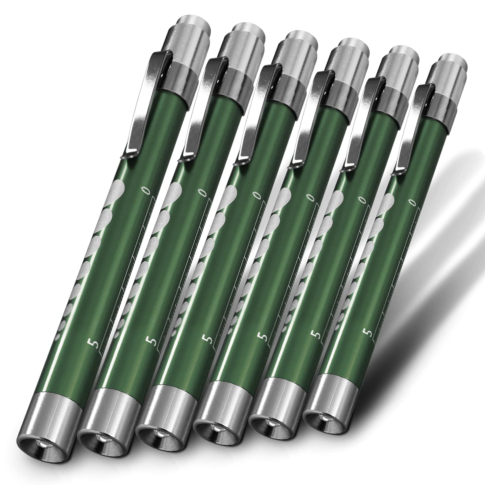 RE-GEN Doctors Nurses Reusable Aluminium LED Pen Light Diagnostics Inspection Penlight Pocket Torch Flashlight (6, Green)