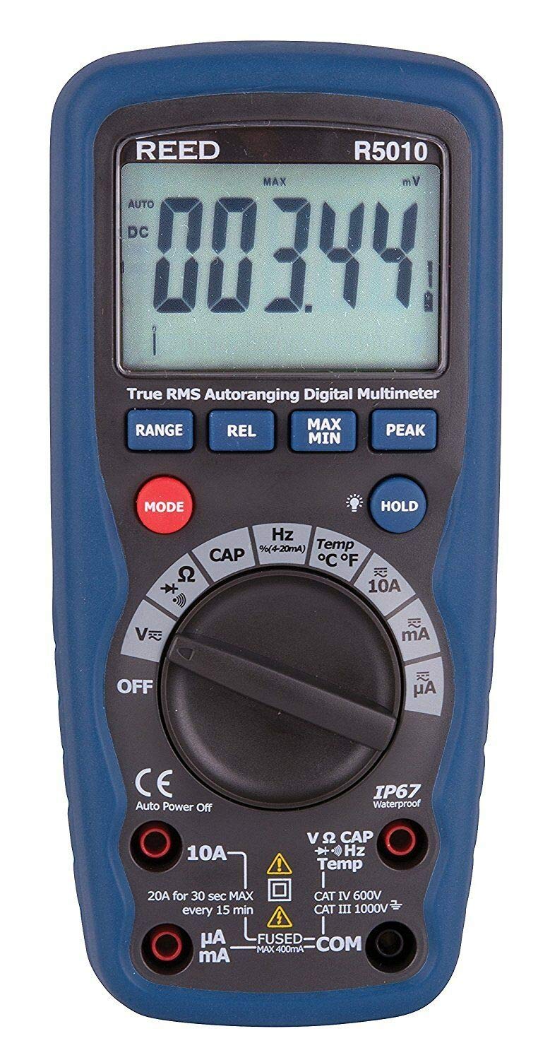 Photo 1 of **PARTS ONLY** **NONFUNCTIONAL** REED Instruments R5010 True RMS Waterproof Digital Multimeter, Blue/Black