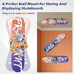 YIBEICO Skateboard Decks Wall Mount 360° Rotating