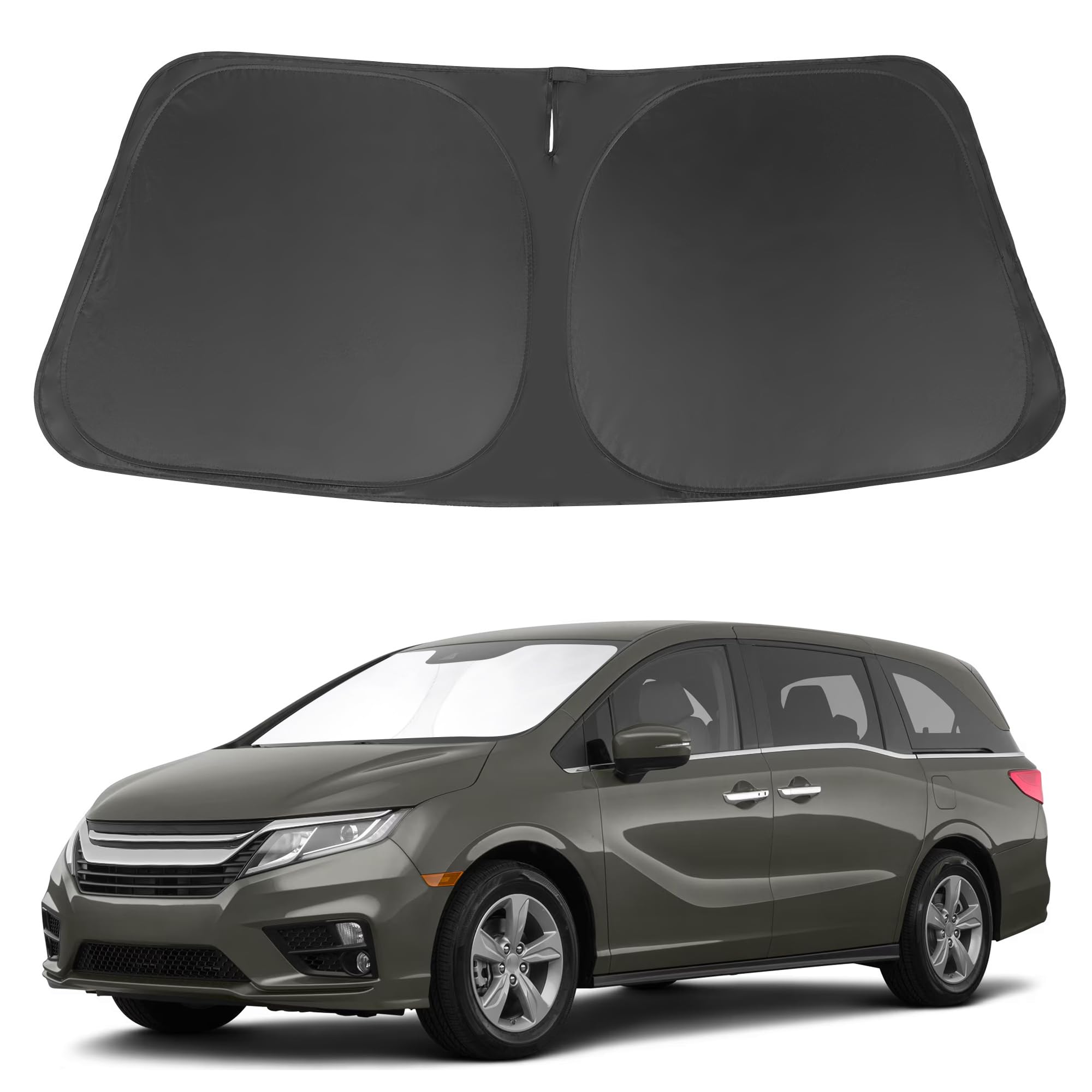 Photo 1 of Windshield Sun Shade Custome Fit 2018-2024 2025 2026 Honda Odyssey Accessories LX,EX,EX-L,Touring,Elite Minivan Foldable Window Sunshade Protector Blocks Sun Rays & Heat