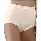 National Full-Coverage Comfort Panties All-Nylon Lace Trim for Everyday Comfort, Durable, Cotton-Lined Crotch, 6-pk
