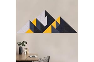 Tutmyrea 41 Pack Self-Adhesive Triangular Acoustic Panels, 69"X22" Sound Absorbing Panels, Soundproof Wall Panels, Wall Decoration Art Soundproof Wall Panels for Studios, Homes, Offices(Mountain Peak)