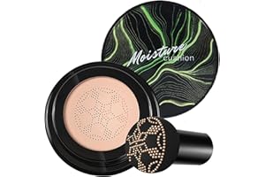 XINGXYUEL Mushroom Head Air Cushion CC Cream BB Cream Foundation,Moisturizing Concealer Makeup Base Foundation,Long Lasting Full Coverage Foundation with Mushroom Makeup Sponge(Natural)