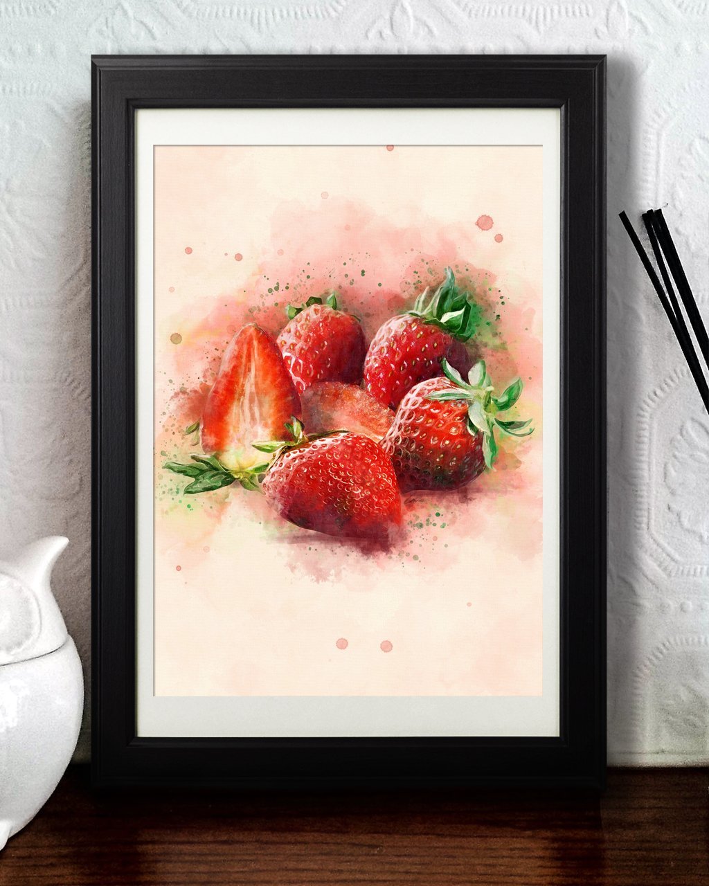 Amazoncom Kitchen Prints Strawberry Art Red Fruit Artwork