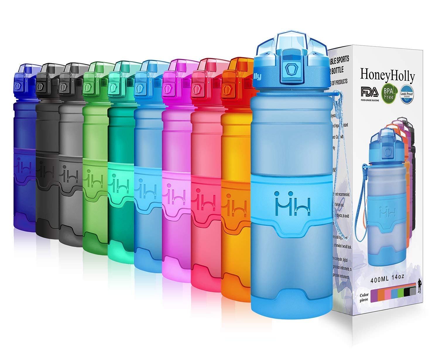 Water Bottles HoneyHolly Portable Sports Water Bottle Leak Proof