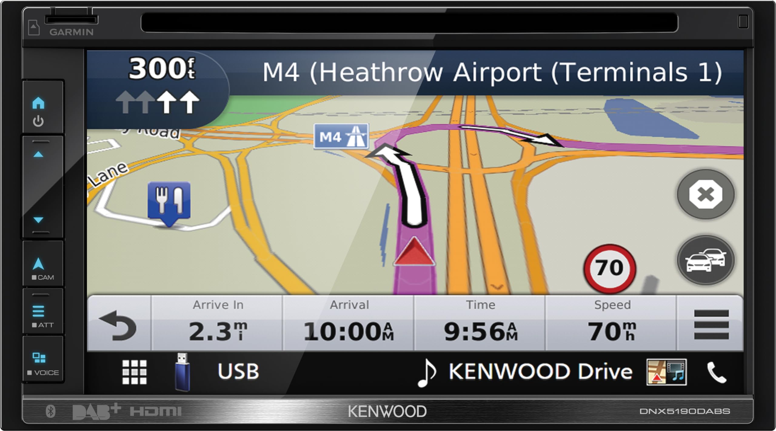 Kenwood DNX5190DABS navigator 17.1 cm (6.75") Touchscreen TFT Fixed Black 2.1 kg