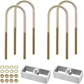 Racewill 1 inch Universal Leaf Spring Lowering Block Kits | 5" Length x 2-1/3" Width High Strength Aluminum Blocks, with 4 Pack Heavy Duty Galvanized U-Bolts