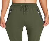 HCSS Mens Joggers Bottoms Army Green Elasticated Waist Open Hem Zip Pockets S view 4