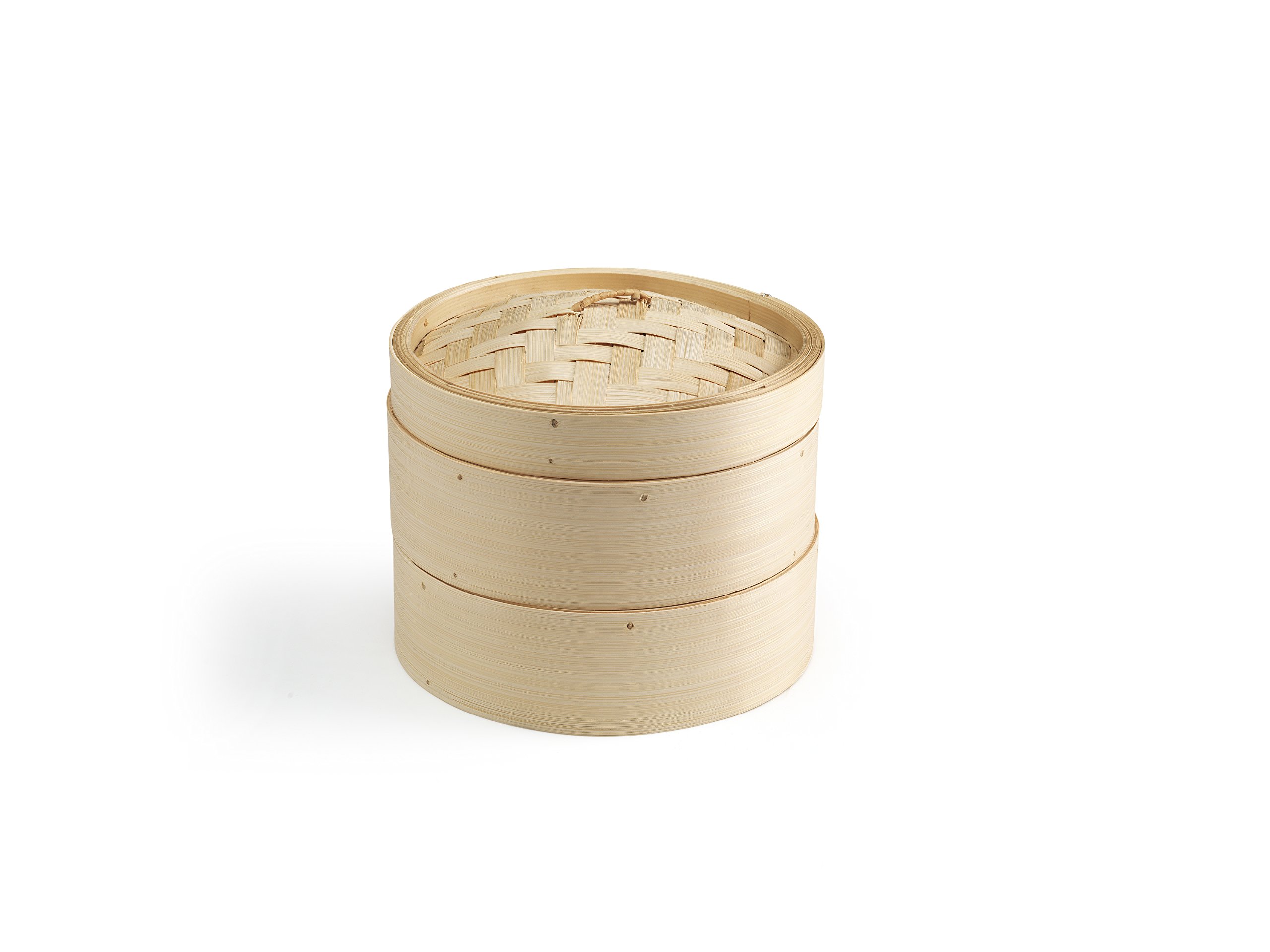 Ken Hom Bamboo Two-Tier Steamer, 20cm, Cream