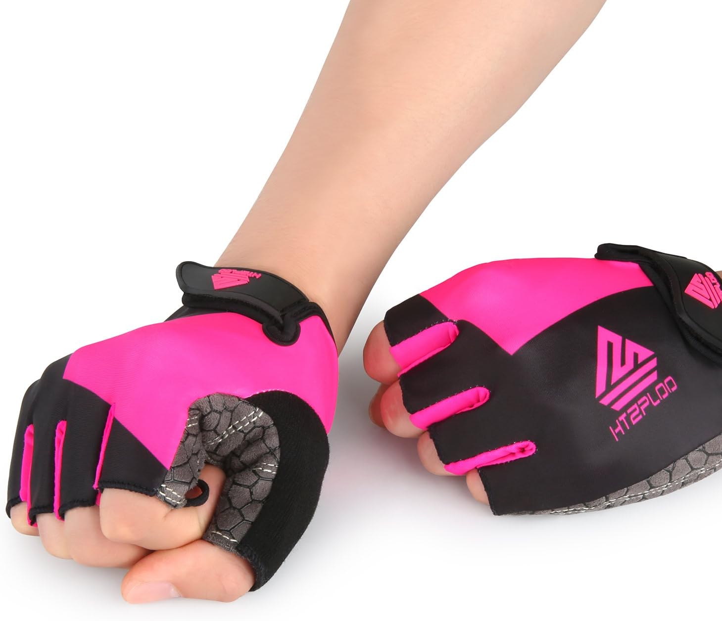 HTZPLOO Bike Gloves Cycling Gloves Mountain Bike Gloves for Men Women with Anti-Slip Shock-Absorbing Pad, Light Weight, Nice Fit, Half Finger Biking Gloves : Clothing