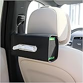 Ompellus Premium PU Leather Car Tissue Holder, Classic Style, Rectangular, Black