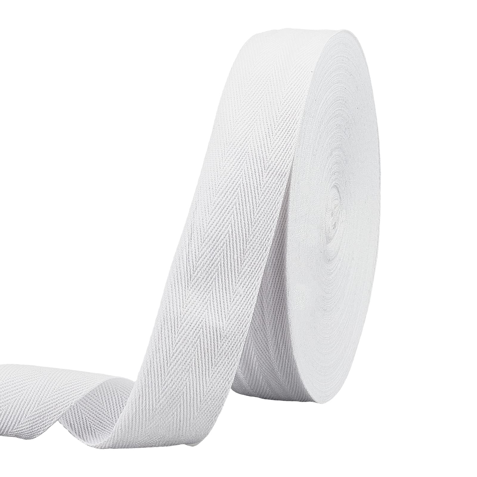 nbeads 45 m/Cotton Ribbon Ribbon, Herringbone Cotton Webbing Ribbon, 4 cm Wide Flat Herringbone Cord for Home Decoration, Gift Packaging, Sewing, DIY, White