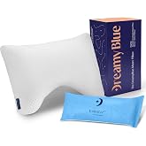 DreamyBlue Moon Pillow Queen, Adjustable Shredded Memory Foam | CertiPUR-US Certified &middot; Luxury Cover &middot; Neutral Alignment for Back Side Combo Sleepers &middot; Adjustable Loft Fill