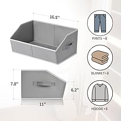 Homsorout Trapezoid Storage Baskets for Shelves