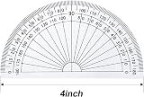 Outus Plastic Protractor 180 Degrees 4 Inch Clear Pack of 10 view 3
