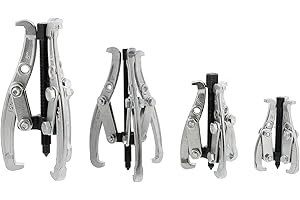 MOSIKEN 3 Jaw Puller Tool Kit,4 pcs Bearing Puller for Pulley Gear Bearing Flywheel Removal,Heavy Duty Motor Tech Gear Puller Set with Reversible Jaws
