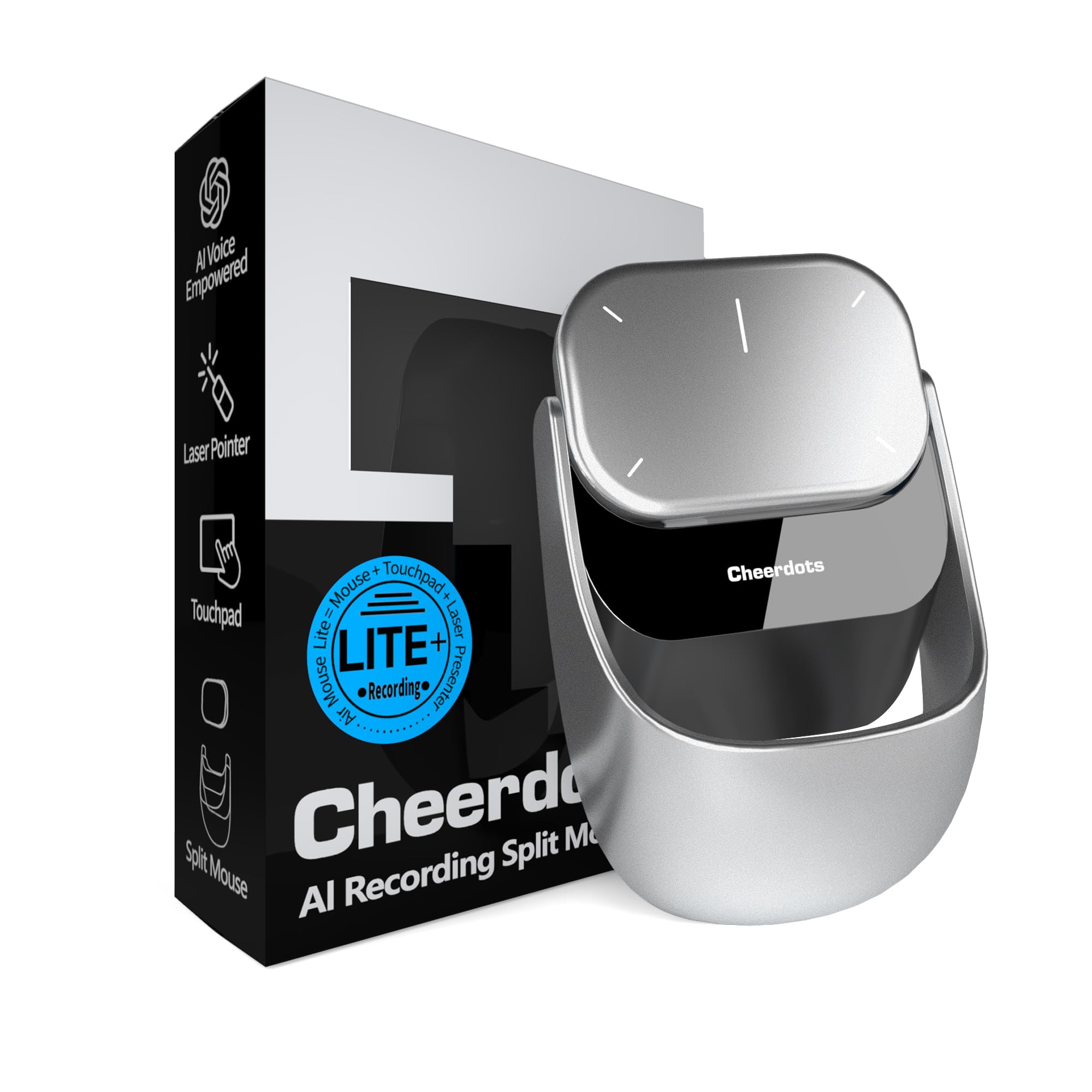 Photo 1 of Cheerdots2 Recording Touchpad Bluetooth Mouse, Presentation Mode, Magnetic Detachable Design, Smart Software Control, Portable for Meetings & Work, Intelligent Audio Recording & Saving(Voice Record)