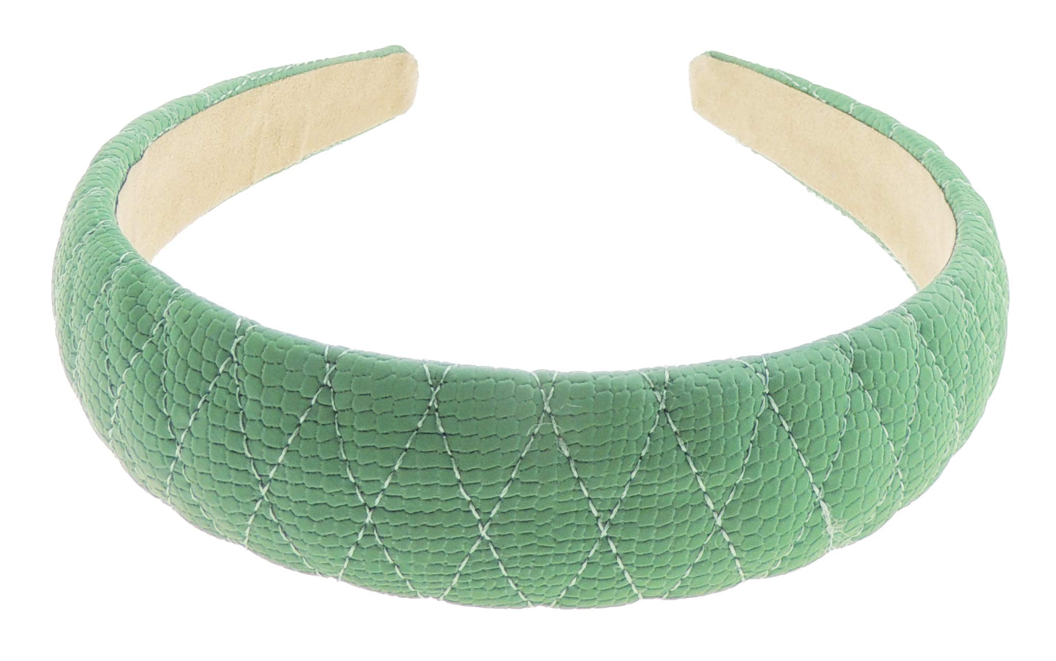 Girls Women Velvet Winter Evening Winter Suede Look Quilted Wedding Party Birthday Bridal Christmas Birthday Bridesmaid Headband Alice Band Hair Accessories Hairband (Jade Green)