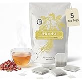 Herb Guru Floral Harmony Ginseng Herbal Blend with Rosa Rugosa and Chrysanthemum Flowers Natural Tea in Convenient Tea Bags | Herbal Infusion for Relaxation Wellness and Daily Balance