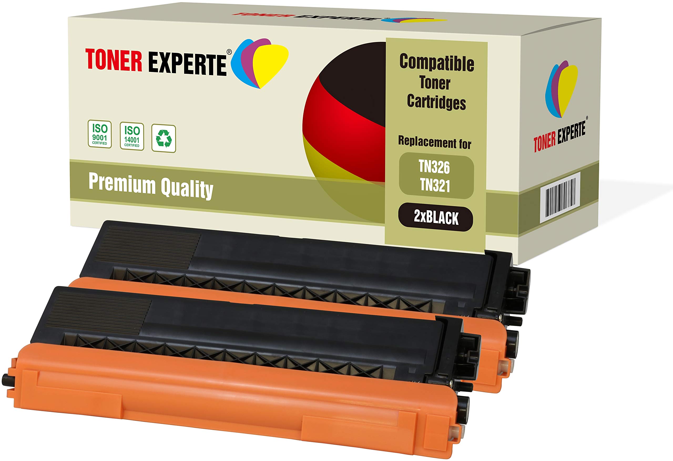 TONER EXPERTE 2-Pack Compatible with TN-326BK Black Premium Toner Cartridges for Brother HL-L8250CDN, HL-L8350CDW, DCP-L8400CDN, DCP-L8450CDW, MFC-L8600CDW, MFC-L8650CDW, MFC-L8850CDW