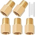 Brass Pipe Fitting,1/8 Inch NPT Male to 1/8 Inch NPT Female Brass Pipe Hose Tube Fitting 1/8'' Male NPT to 1/8'' Reducer Adapter 5pcs (1/8 npt male x 1/8 npt female)
