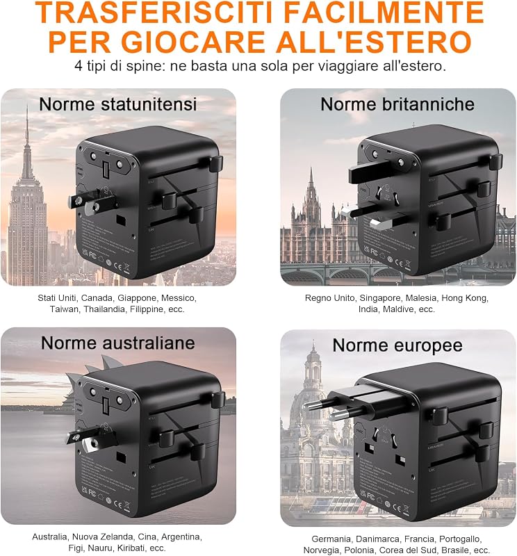 Adattatore universale da viaggio 5 in 1 20W PD — foto 5 di 8