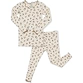 AVAUMA Baby Boy Girl Pajama Set 6M-7T Kids Cute Toddler Snug fit Flower Pattern Design Pjs Cotton Sleepwear Ruffled Shirring
