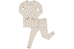 AVAUMA Baby Boy Girl Pajama Set 6M-7T Kids Cute Toddler Snug fit Flower Pattern Design Pjs Cotton Sleepwear Ruffled Shirring