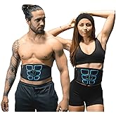 FlexTone Ab Stimulator - Ab Belt Muscle Toner for Men & Women - Electrical Stimulator System for Strengthening & Toning Core - Muscle Machine Workout Equipment - Home Gym Accessory - Black