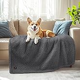 Luciphia Waterproof Pet Blanket for Medium Large Dogs Soft Cat Sherpa Calming Thick Cover Leakproof Cozy Puppy Sofa Bed Car Couch Protector(Grey,41x31 inches)