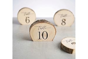 J-RUIDAGO Restaurant Wooden Wedding Table Numbers Holders Place Cards Party Seat Card Anniversary Wedding Reception, Unique1-