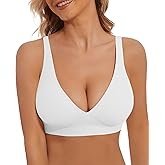 BOUFOR Deep V Bra Low Cut Sexy Push Up Bralettes for Women Padded Comfy Smoothing Wireless Lifting Bras Seamless Bralette