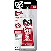 DAP Kwik Seal Kitchen &amp; Bath Adhesive Caulk, White, 2.8 oz (7079800954)
