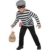 fun shack Robber Costume Kids, Burglar Costume Boys, Robber Costumes for Boys, Book Characters Costumes for Kids, Large