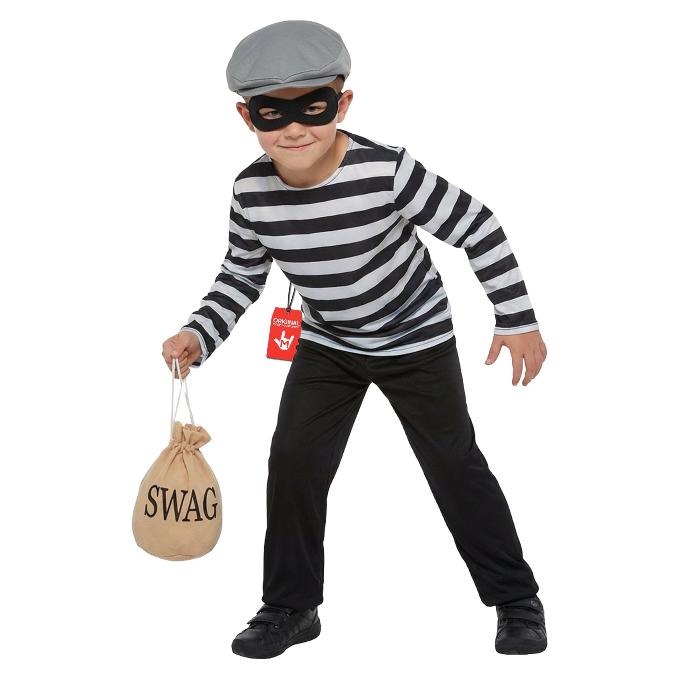 Fun Shack Burglar Costume Kids Robber Fancy Dress Halloween Childrens Costumes for Kids Boys Girls Medium